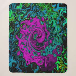 Fett Magenta Abstract Groovy Flüssigkeitskunst-Wir Sherpadecke