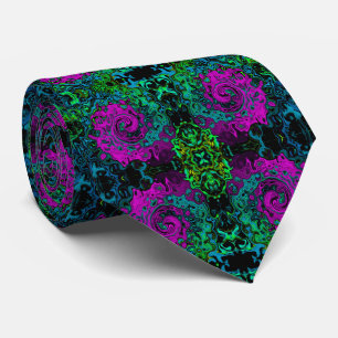 Fett Magenta Abstrakter Groovy Flüssiger Kunststru Krawatte
