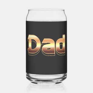 Fett Metallisch Gold Vater Schriftzug Design Dosenglas