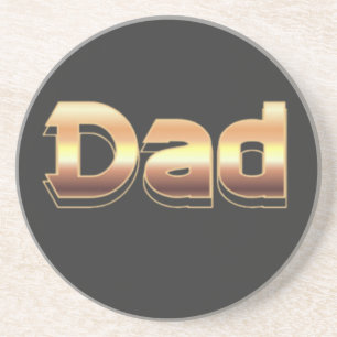 Fett Metallisch Gold Vater Schriftzug Design Getränkeuntersetzer