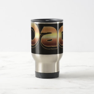 Fett Metallisch Gold Vater Schriftzug Design Reisebecher