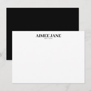 Fett Minimalistisch Luxus Boutique Schwarz/Weiß Mitteilungskarte