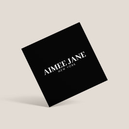Fett Minimalistisch Luxus Boutique Schwarz/Weiß Quadratische Visitenkarte