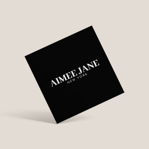 Fett Minimalistisch Luxus Boutique Schwarz/Weiß Quadratische Visitenkarte