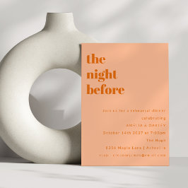 Fett Minimalistisch Peach Einfaches Probe Einladung