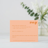 Fett Minimalistisch Peach Orange Retro Custom Wedd