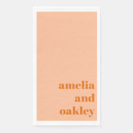 Fett Minimalistisch Peach Orange Retro Custom Wedd Serviette