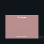 Fett Minimalistische Dusty Rose Retro Custom Weddi Dankeskarte<br><div class="desc">Fett Minimalistische Dusty Rose Retro Einfache benutzerdefinierte Hochzeit Dankeschön Karte</div>