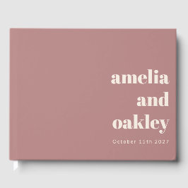 Fett Minimalistische Dusty Rose Retro Custom Weddi Gästebuch