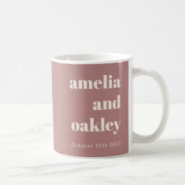 Fett Minimalistische Dusty Rose Retro Custom Weddi Kaffeetasse