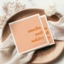 Fett Minimalistische Peach Retro Custom Wedding