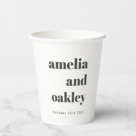 Fett Minimalistische Schwarz-weiße Retro Custom We Pappbecher