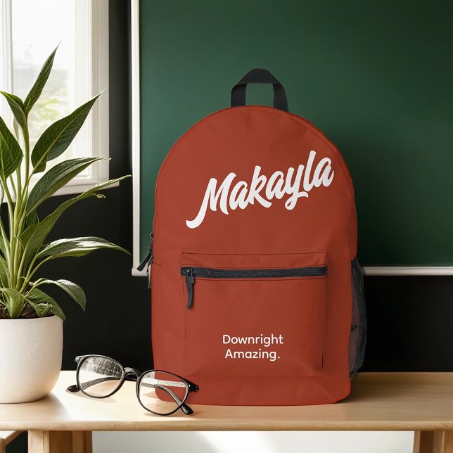 Fett Minimalistische Typografie Bedruckter Rucksack (Get this personalized and encouraging backpack. Add your name, then add this backpack to your cart.)