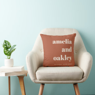 Fett Minimalistischer Rostfall Retro Custom Weddin Kissen