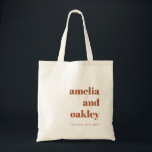 Fett Minimalistischer Rostfall Retro Custom Weddin Tragetasche<br><div class="desc">Fett Minimalistischer Rostfall Retro Einfache Hochzeitszackverpackung</div>