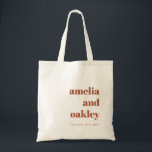 Fett Minimalistischer Rostfall Retro Custom Weddin Tragetasche<br><div class="desc">Fett Minimalistischer Rostfall Retro Einfache Hochzeitszackverpackung</div>