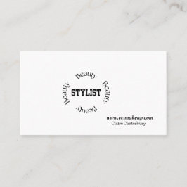 Fett Minimalistischer Schwarzer Typografie Beauty Visitenkarte