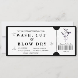 Fett Minimalistischer Wash, Cut & Blow Dry Voucher Einladung