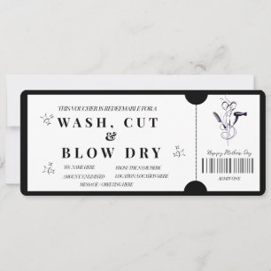 Fett Minimalistischer Wash, Cut & Blow Dry Voucher Einladung