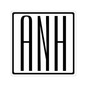 Fett Modern 3 Initialen Monogramm Permastempel