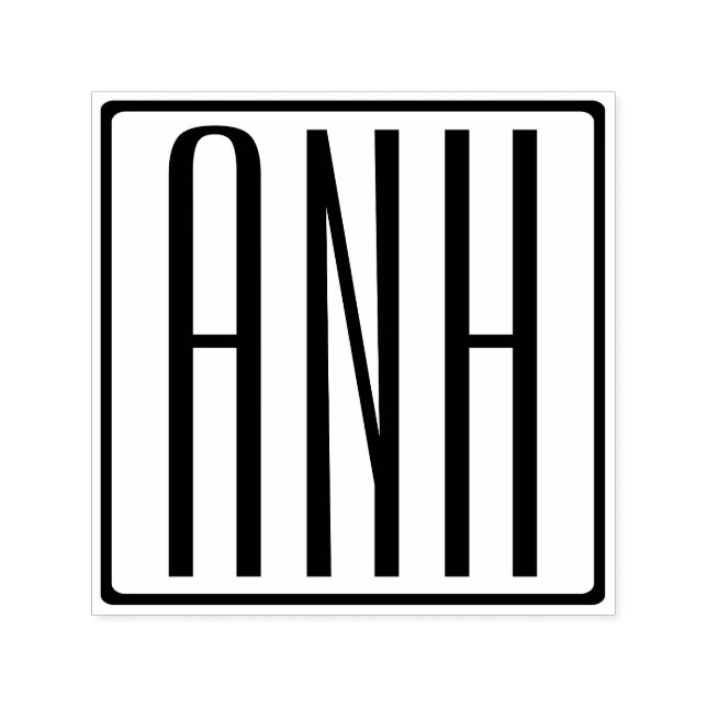 Fett Modern 3 Initialen Monogramm Permastempel (Design)