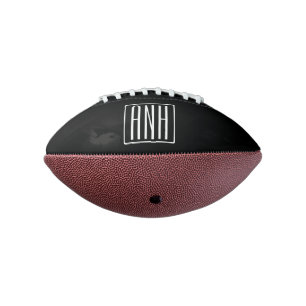 Fett Modern 3 Initialen Monogramm Schwarz weiß Football