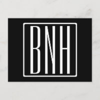 Fett Modern 3 Initialen Monogramm | Schwarz weiß