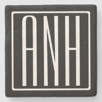 Fett Modern 3 Initialen Monogramm | Schwarz weiß