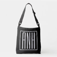 Fett Modern 3 Initialen Monogramm | Schwarz weiß