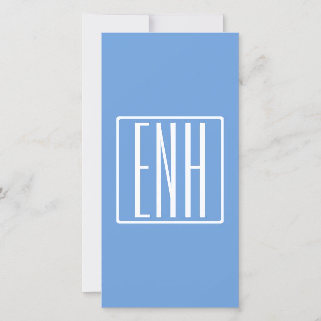 Fett Modern 3 Initialen Monogramm | Soft Blue (Vorderseite)