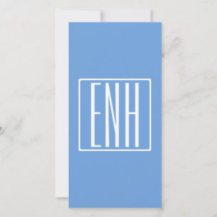 Fett Modern 3 Initialen Monogramm Soft Blue