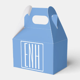 Fett Modern 3 Initialen Monogramm Soft Blue Geschenkschachtel
