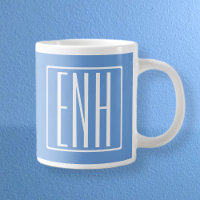 Fett Modern 3 Initialen Monogramm | Soft Blue