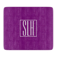 Fett Modern 3 Initialen Monogramm | Weiß und Lila