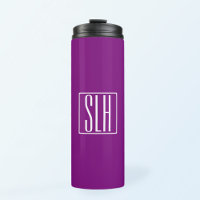 Fett Modern 3 Initialen Monogramm | Weiß und Lila