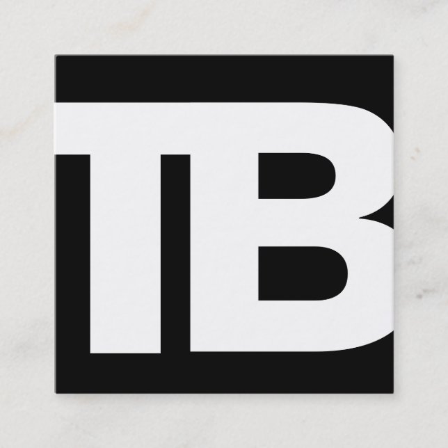 Fett Modern Black Beruflich 2 Letter Monogram Quadratische Visitenkarte (Vorderseite)