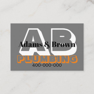 fett modern für Klempner oder andere Berufe grau Visitenkarte
