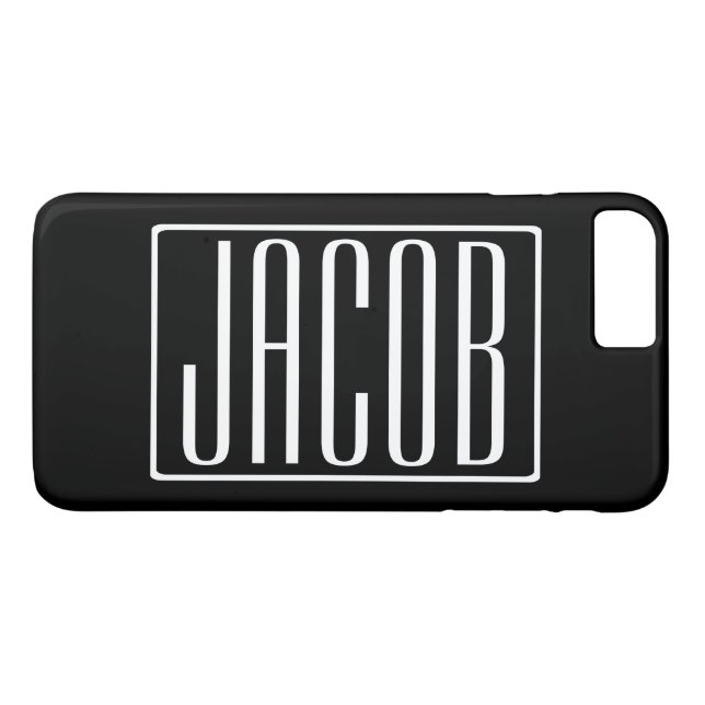 Fett & Modern Ihr Name oder Wort | Weiß auf Schwar Case-Mate iPhone Hülle (Rückseite (Horizontal))