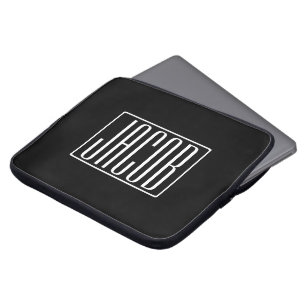 Fett & Modern Ihr Name oder Wort Weiß auf Schwar Laptopschutzhülle