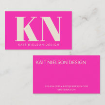 Fett Modern Monogram Beruflich Hot Pink