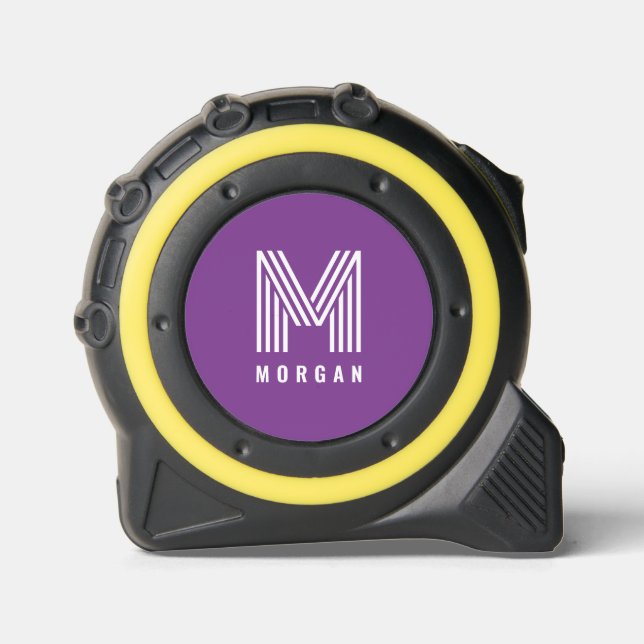 Fett Modern Monogram Name | LILA Maßband (Vorderseite)