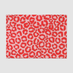 Fett Modern Red Roink Leopard Animal Print Seidenpapier