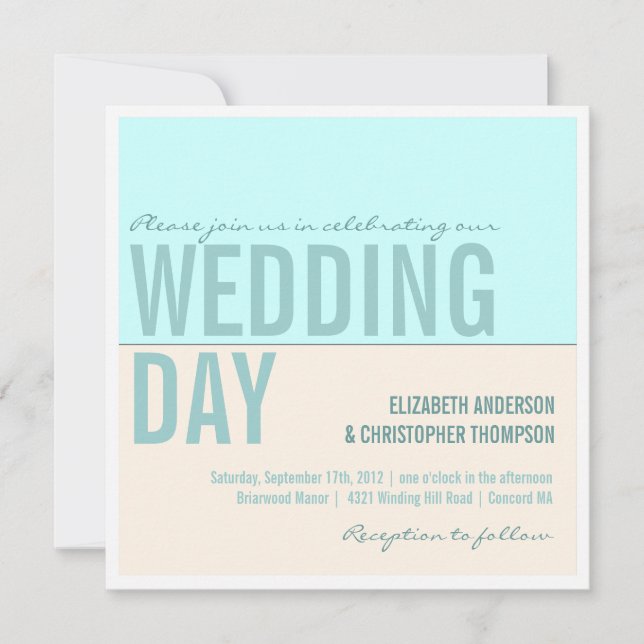 Fett Moderne Einladungen für Hochzeitsarbeiten (Vorderseite)