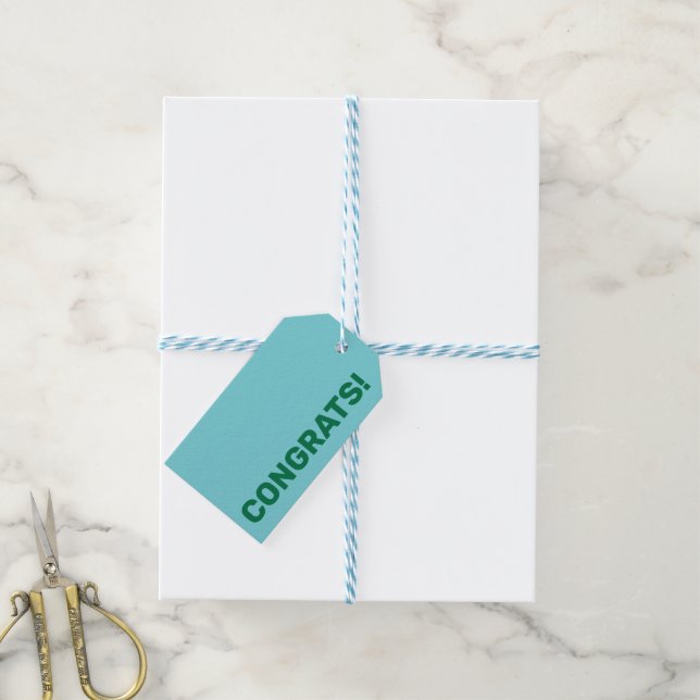 Fett Moderne Personalisierte Blau- und grüne Glück Geschenkanhänger (Mit Garn)