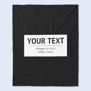 Fett moderner bearbeitbarer Text Schwarz und Wei Fleecedecke
