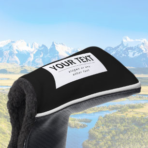 Fett moderner bearbeitbarer Text   Schwarz und Wei Golf Headcover
