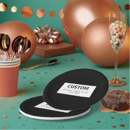 Fett moderner bearbeitbarer Text | Schwarz und Wei Pappteller