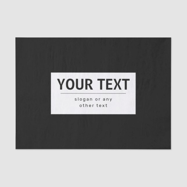 Fett moderner bearbeitbarer Text | Schwarz und Wei Seidenpapier (Vorderseite)