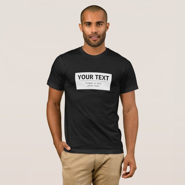 Fett moderner bearbeitbarer Text | Schwarz und Wei T-Shirt (Vorne ganz)