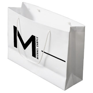 Fett moderner Minimal Company Monogram Business Große Geschenktüte